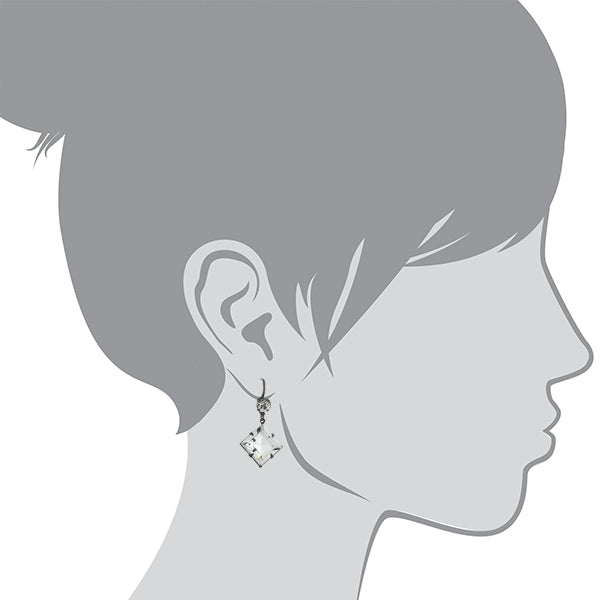 1928 Bridal Genuine Austrian Crystal Diamond Shape Drop Earrings