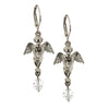 1928 Jewelry Winged Angel With Crystal Dangle Earrings