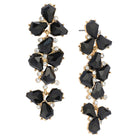 2028 Jewelry Jet Black with Crystal Accent Linear Earrings