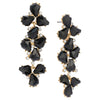 2028 Jewelry Jet Black with Crystal Accent Linear Earrings