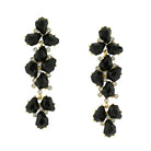 2028 Jewelry Jet Black with Crystal Accent Linear Earrings