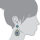 2028 Jewelry Blue Zircon And Blue Sapphire Ab Crystal Large Teardrop Drop Earrings