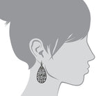 1928 Jewelry Hematite Color Filigree Teardrop Drop Earrings