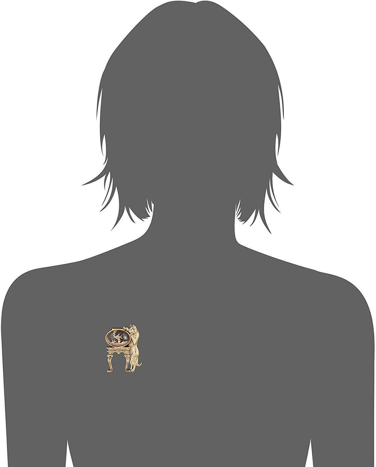 1928 Jewelry Curious Cat and Fishbowl Pin