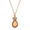 1928 Jewelry Rose Pink Crystal Teardrop Pendant Necklace 16