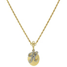 1928 Jewelry Crystal Initial Gold Locket Necklace 16"