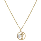 1928 Jewelry Winged Cherub Angel Crystal Heart Pendant Necklace 16" + 3" Extender