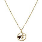 1928 Jewelry Winged Cherub Angel Crystal Heart Pendant Necklace 16" + 3" Extender