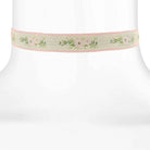 1928 Jewelry Floral Ribbon Choker With Lilac Purple Trim Necklace 12" + 5" Extender