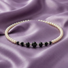6mm Faux Pearl Strand And Crystal Coil Choker Necklace 15