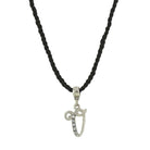 1928 Jewelry Crystal Initial Black Cord Necklace 14" + 3" Extender