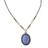 T.R.U. Oval Gemstone Crystal Pendant Necklace 16