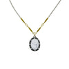 T.R.U. Oval Gemstone Crystal Pendant Necklace 16