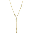 1928 Spiritual Cross Chain Y Necklace 15" + 3" Extender