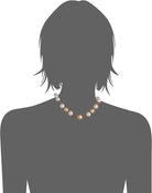 1928 Jewelry Flower Decal Faux Pearl Strand Necklace 16" + 3" Extender