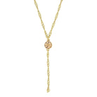 1928 Jewelry Round Crystal Dainty Pendant Twisted Y-Chain Necklace 16" + 3" Extender