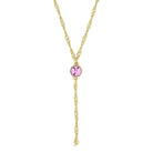 1928 Jewelry Round Crystal Dainty Pendant Twisted Y-Chain Necklace 16" + 3" Extender