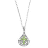 Crystal Cross Fan Filigree Teardrop Pendant Necklace 16