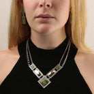 1928 Jewelry Gemstone Square Chain Necklace 12" + 3" Extender