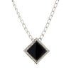 1928 Jewelry Serenity Gemstone Square Pendant Necklace 16