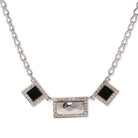 1928 Jewelry Gemstone Square Rectangle Chain Necklace 16" + 3" Extender