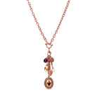 Manor House Pink Purple Rose Crystal Heart And Locket Charm Toggle Necklace 20"