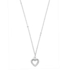 1928 Jewelry Crystal Heart Pendant Necklace 16" + 3" Extender