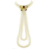 Antiquities Couture 6mm Faux Pearl Strand Red Duo Rope Pendant Necklace 17