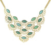1928 Jewelry Turquoise Stone Filigree Bib Necklace 16