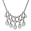 2028 Jewelry Three Row Oval Faceted Stone Bib Necklace 16