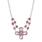 2028 Jewelry Crystal Flower Necklace 16" + 3" Extender