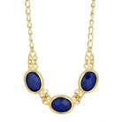 2028 Jewelry Triple Oval Faceted Stone Collar Necklace 16" + 3" Extender