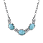 2028 Jewelry Triple Oval Faceted Stone Collar Necklace 16" + 3" Extender