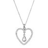 1928 Jewelry Crystal Heart & Teardrop Pendant Necklace 16