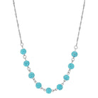 1928 Jewelry Silver Tone Crystal Fireball Pave Necklace 16" + 3" Extender