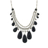 2028 Jewelry Jet Black Briolette Multi Chain Bib Necklace 16