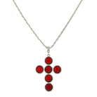 1928 Jewelry Silver Tone Austrian Crystal Cross Pendant Necklace 20"