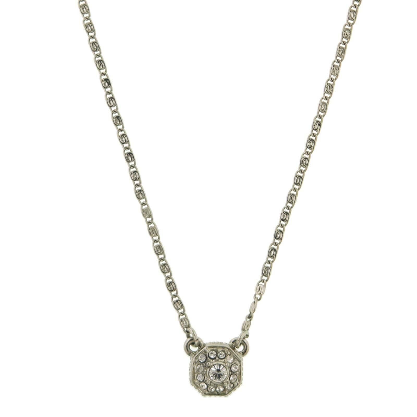 2028 Jewelry Petite Octagon Crystal Pendant Necklace 16" + 3" Extender