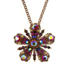 Antiquities Couture Ab Crystal With Austrian Pendant Necklace 16" + 3" Extender