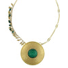 T.R.U. Hammered Sunburst Malachite Gemstone Pendant Necklace 18