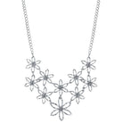 2028 Jewelry Linking Flower Bib Necklace 16" + 3" Extender