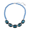 1928 Jewelry Oval Faceted Beaded Collar Necklace 16