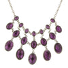 2028 Jewelry Three Row Oval Faceted Stone Bib Necklace 16