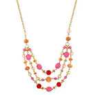 2028 Jewelry Lux Cut Crystal Beaded 3-Strand Necklace 16" + 3" Extender