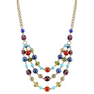 2028 Jewelry Lux Cut Crystal Beaded 3-Strand Necklace 16" + 3" Extender