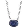 2028 Jewelry Blue Sodalite Gemstone Oval Stone Pendant Necklace 16
