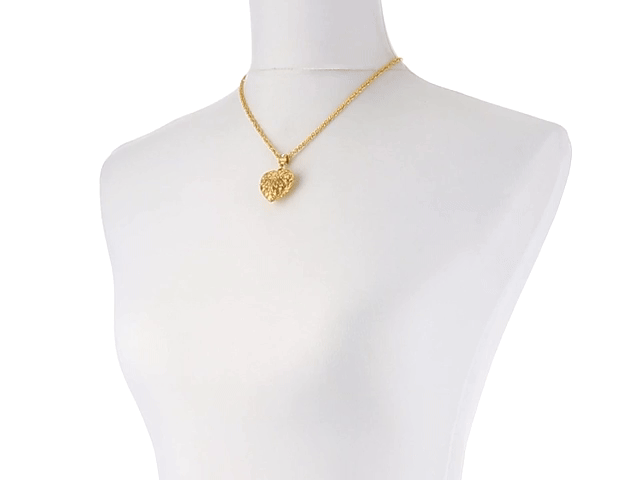 1928 Jewelry Filigree Heart With Austrian Crystal Accent Pendant Necklace 18"