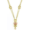 Antiquities Couture Heartbeat Boutique Pink Enamel & Baroque Faux Pearl Pendant Necklace 18