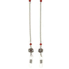 1928 Jewelry Red Crystal Fireball Eyeglass Holder Chain Necklace 30"