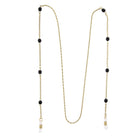 1928 Jewelry Black Bead Eyeglass Holder Chain Necklace 32"
